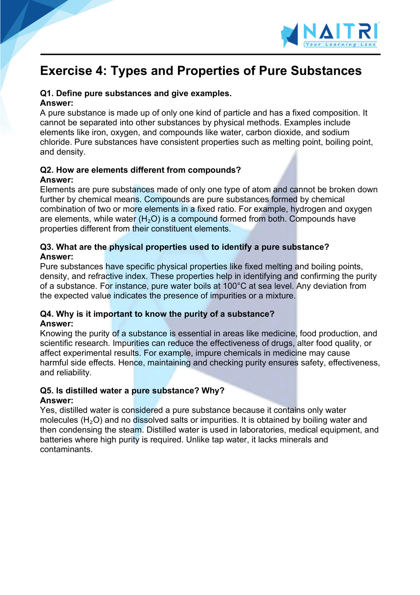 Mp Board solutions for class 9 science chapter 2 - Is matter around us pure part 4