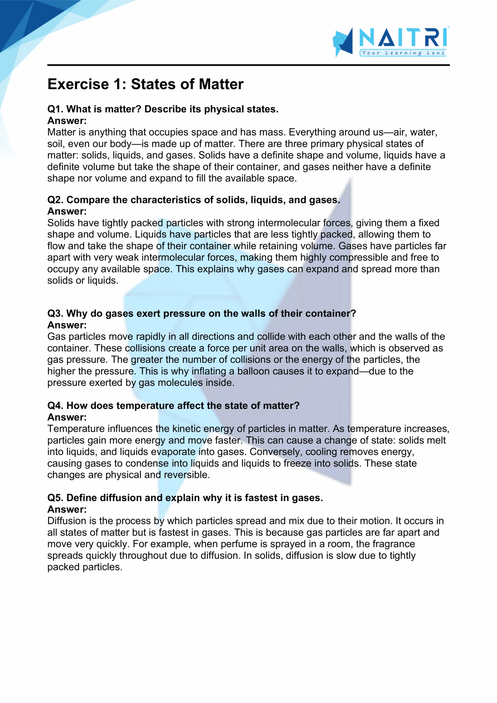 Mp Board solutions for class 9 science chapter 1 - matter in our surroundings part 1