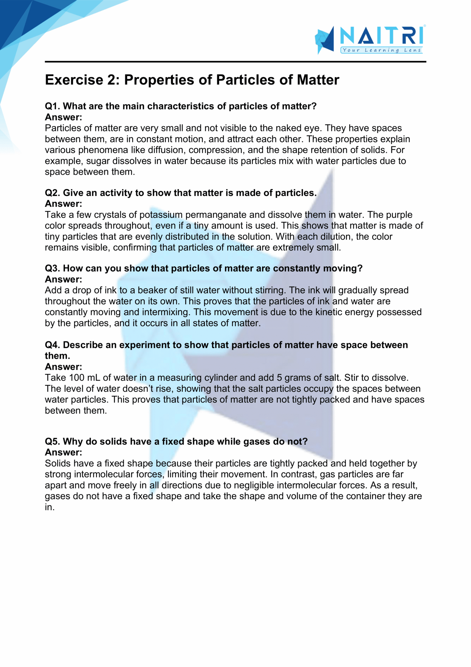 Mp Board solutions for class 9 science chapter 1 - matter in our surroundings part 2