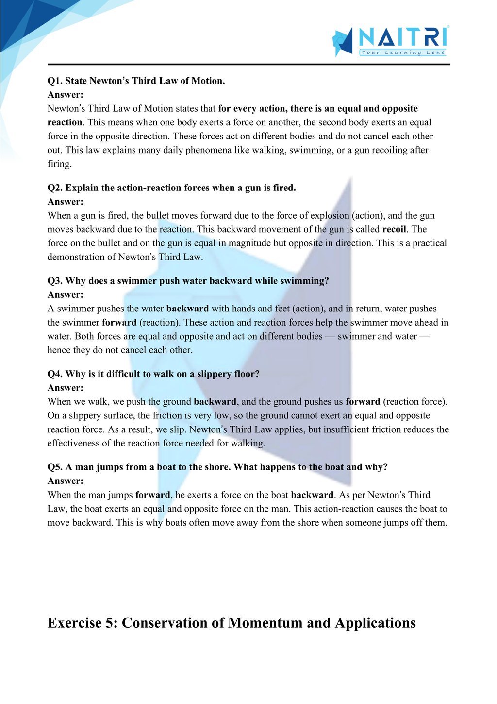Mp Board solutions for class 9 science chapter 8 - Force and Laws of Motion part 4