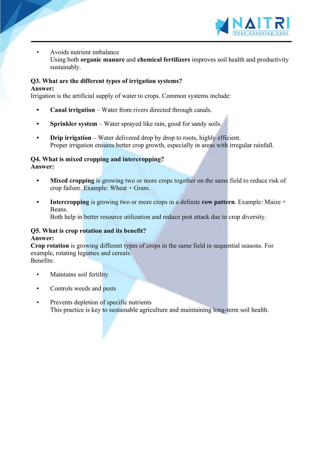 Mp Board solutions for class 9 science chapter 12 - Improvement in Food Resources part 3