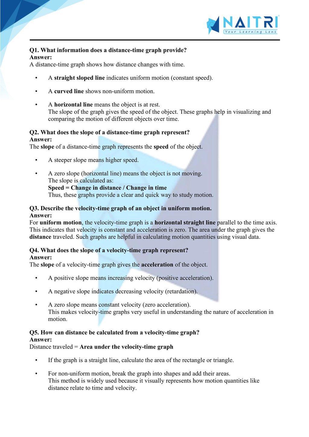 Mp Board solutions for class 9 science chapter 7 - Motion part 3
