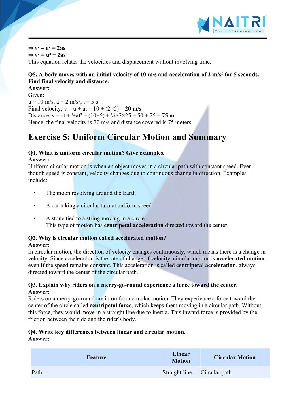Mp Board solutions for class 9 science chapter 7 - Motion part 5