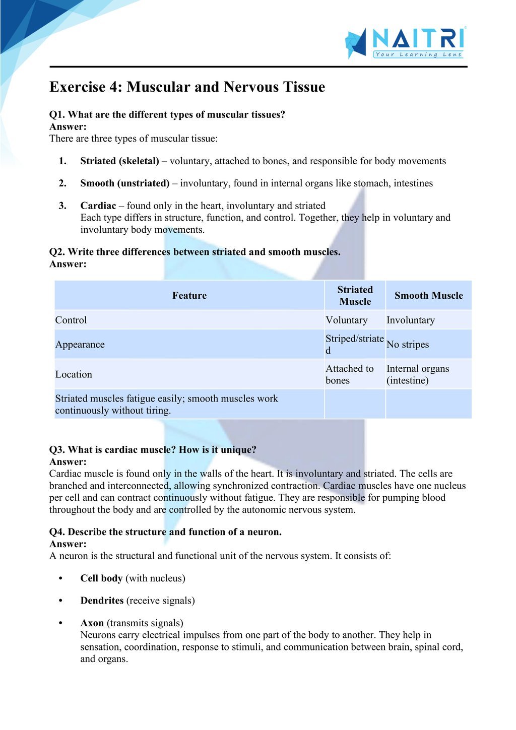 Mp Board solutions for class 9 science chapter 6 - Tissues part 4