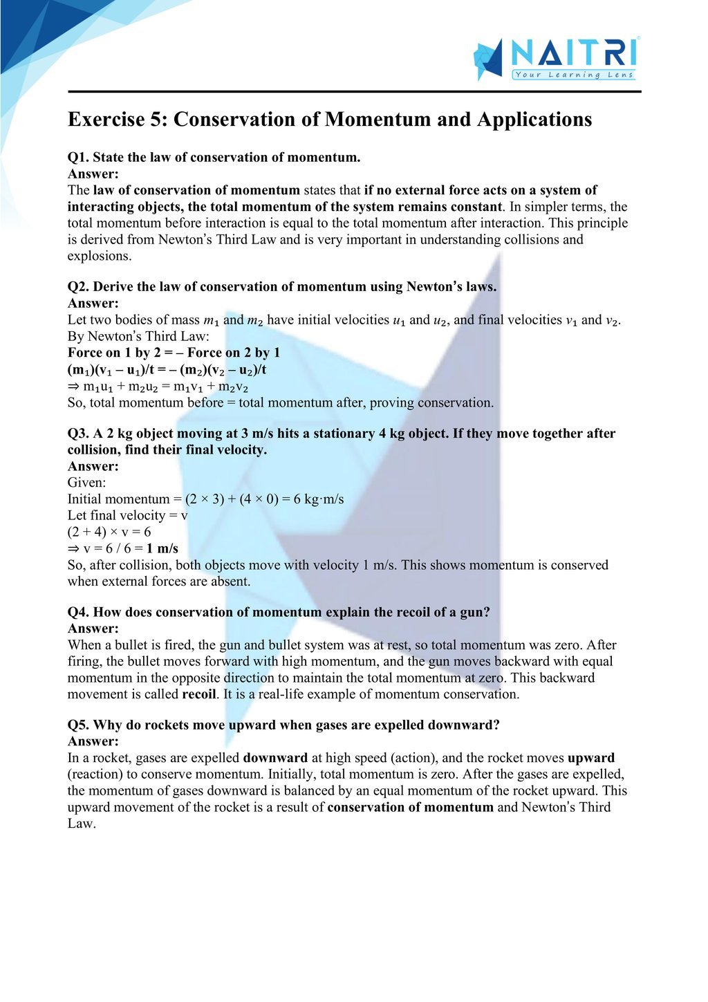 ncert solutions for class 9 science chapter 8 - Force and Laws of motion part 5