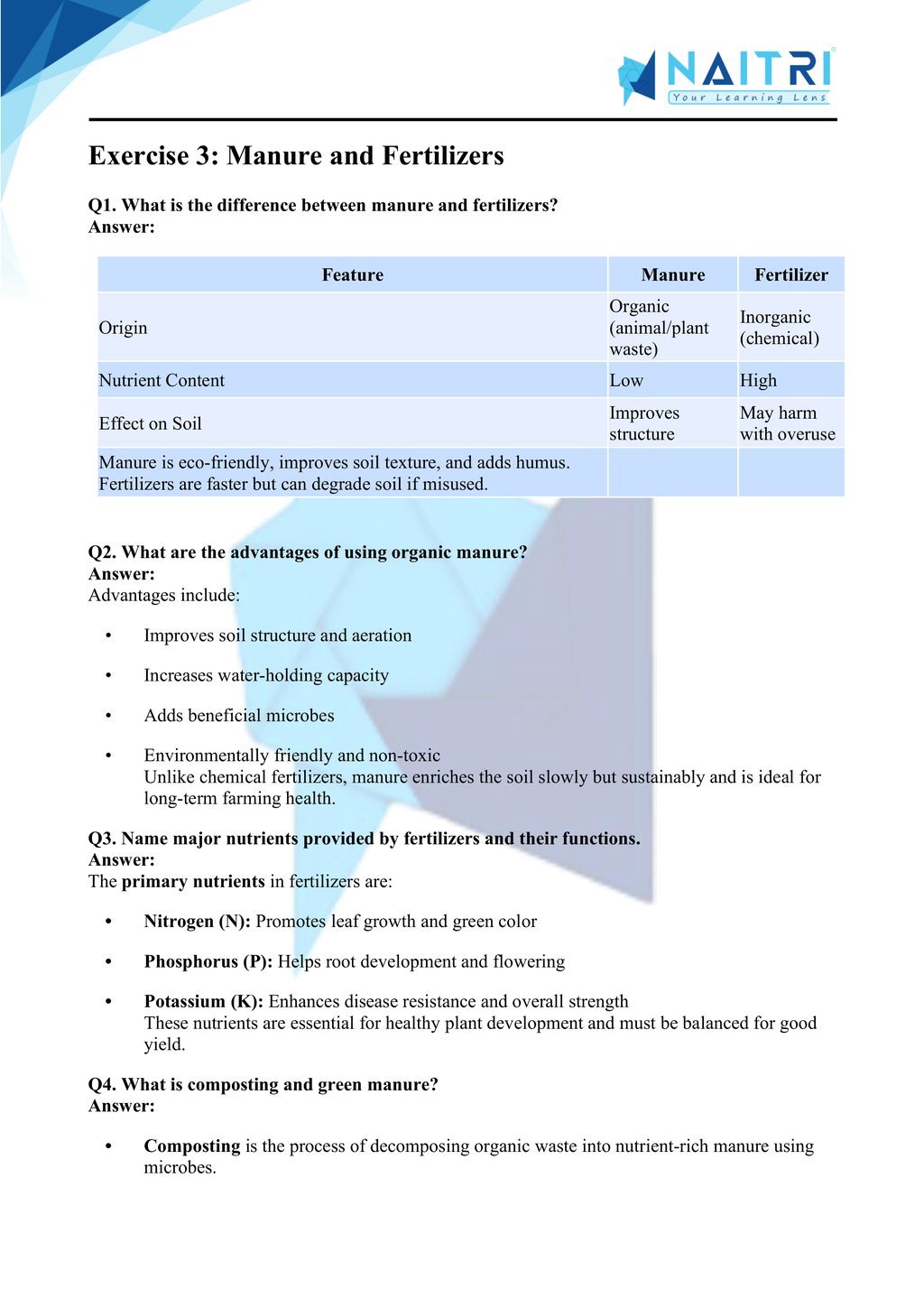 ncert solutions for class 9 science chapter 12 - Improvement in Food resources part 4