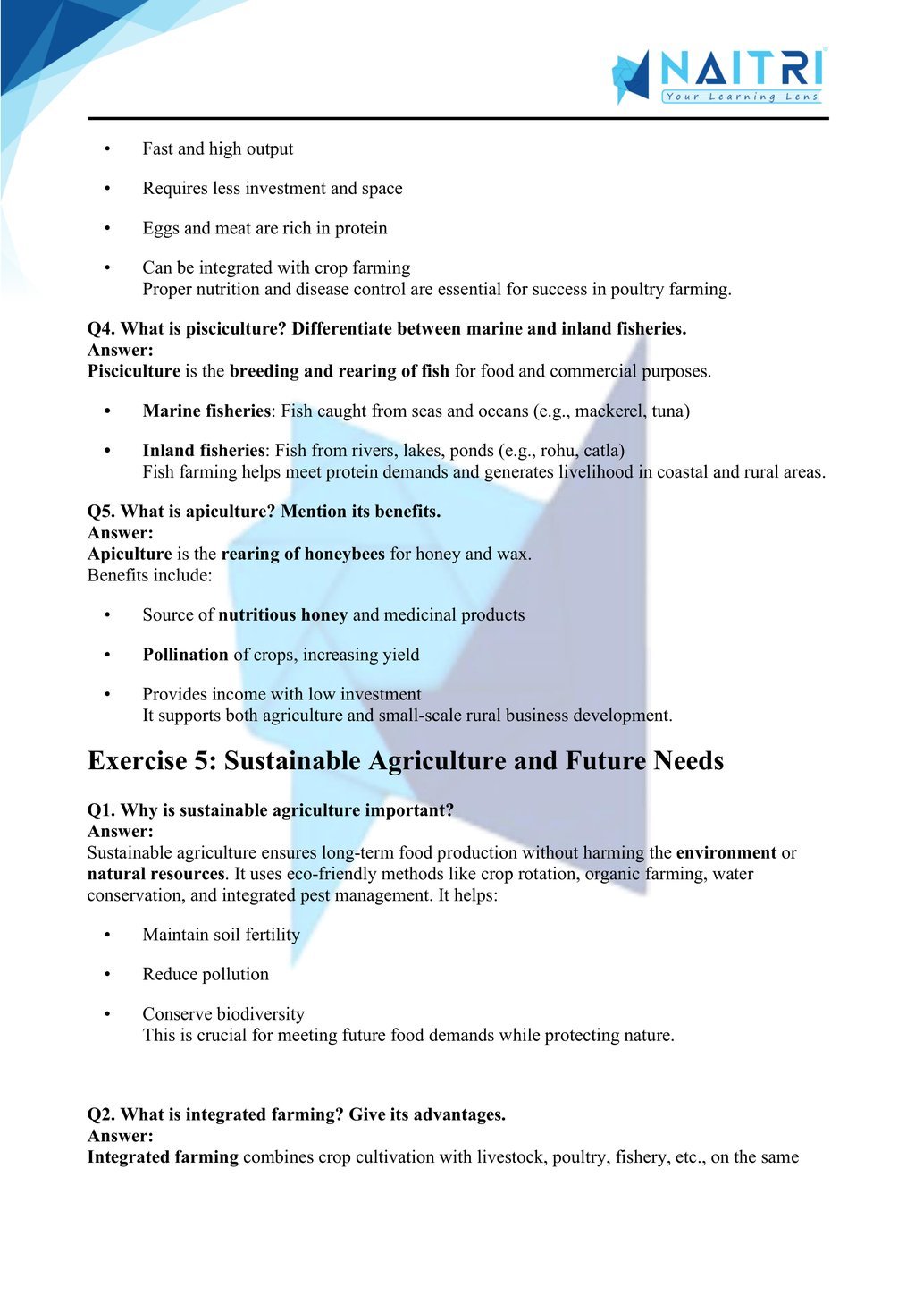ncert solutions for class 9 science chapter 12 - Improvement in Food resources part 6
