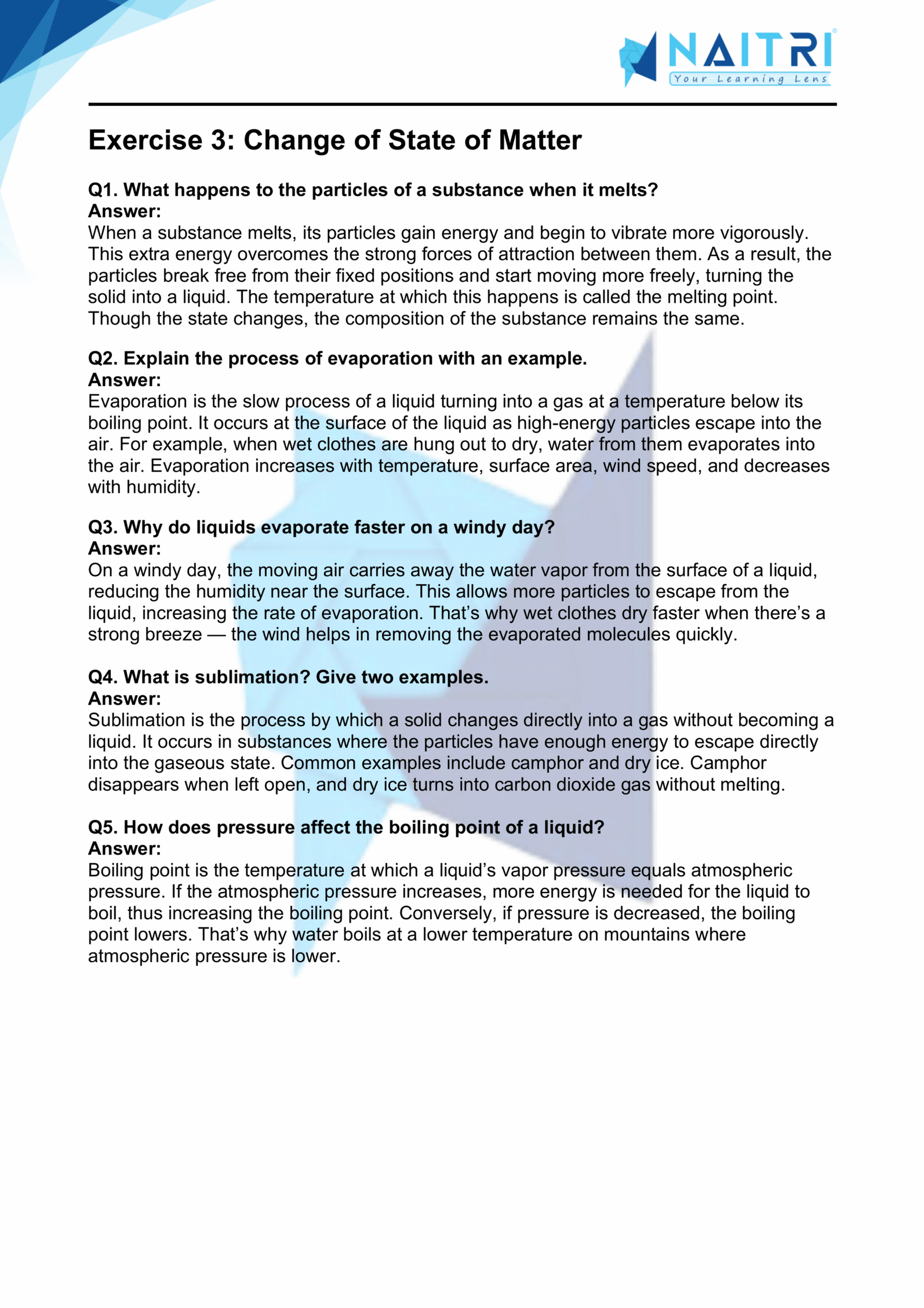 ncert solutions for class 9 science chapter 1 - matter in our surroundings part 3