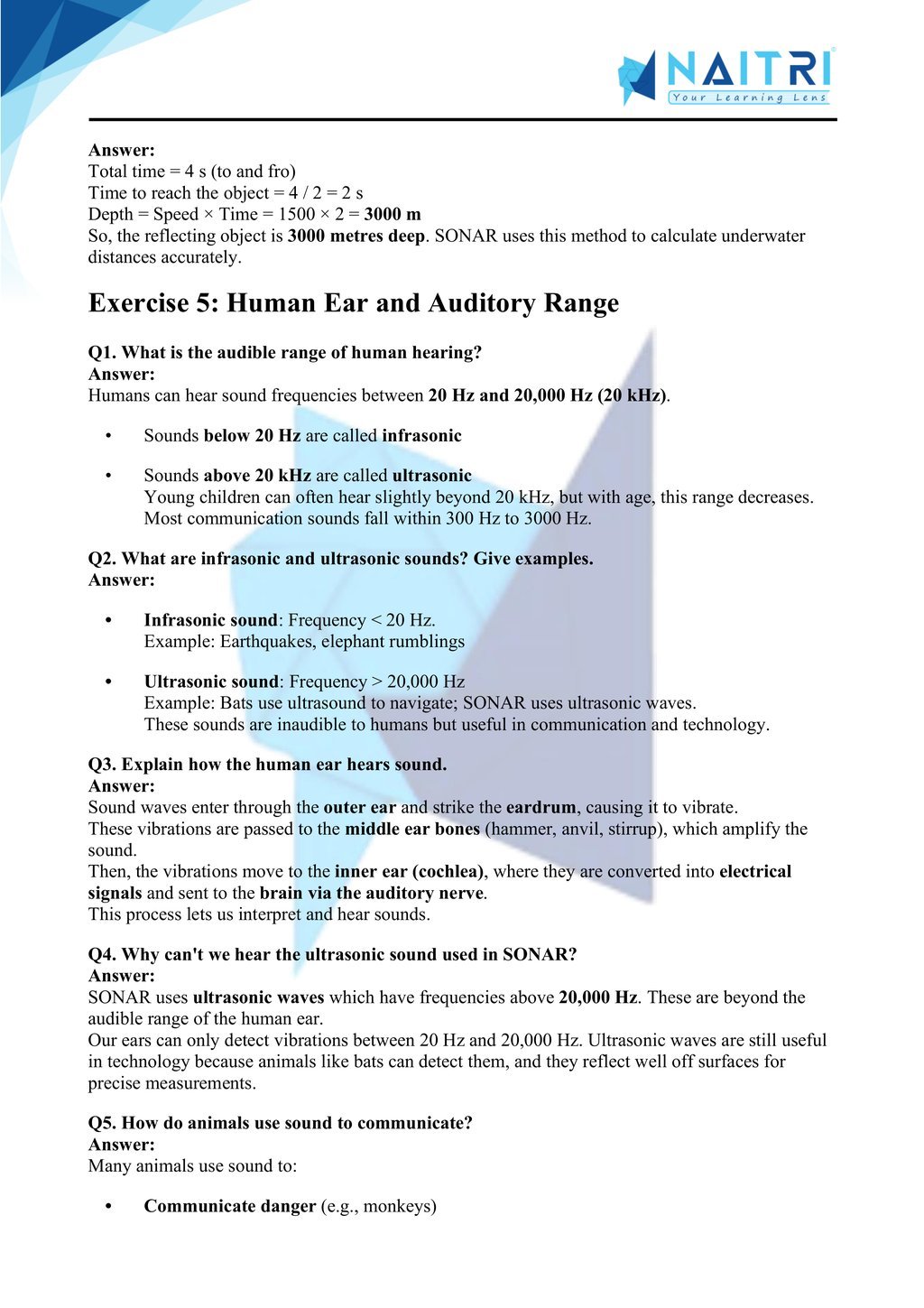 ncert solutions for class 9 science chapter 11 - Sound part 5