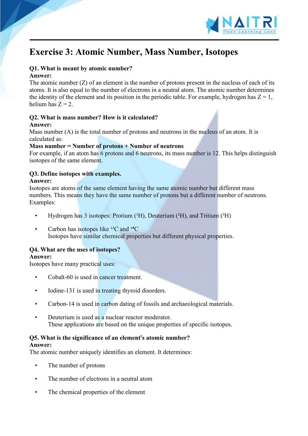 ncert solutions for class 9 science chapter 4 - Structure of the atoms part 3