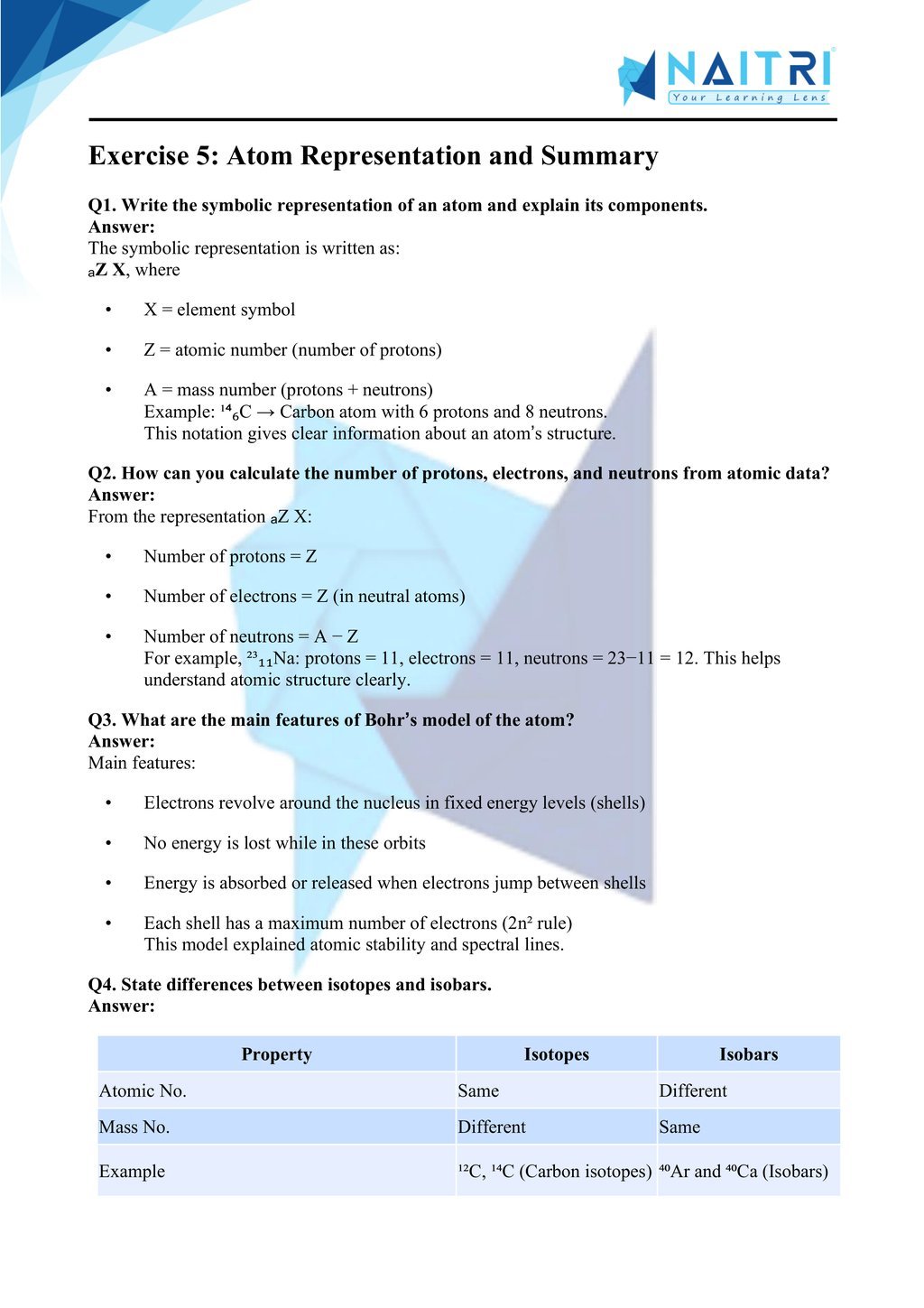 ncert solutions for class 9 science chapter 4 - Structure of the atoms part 5
