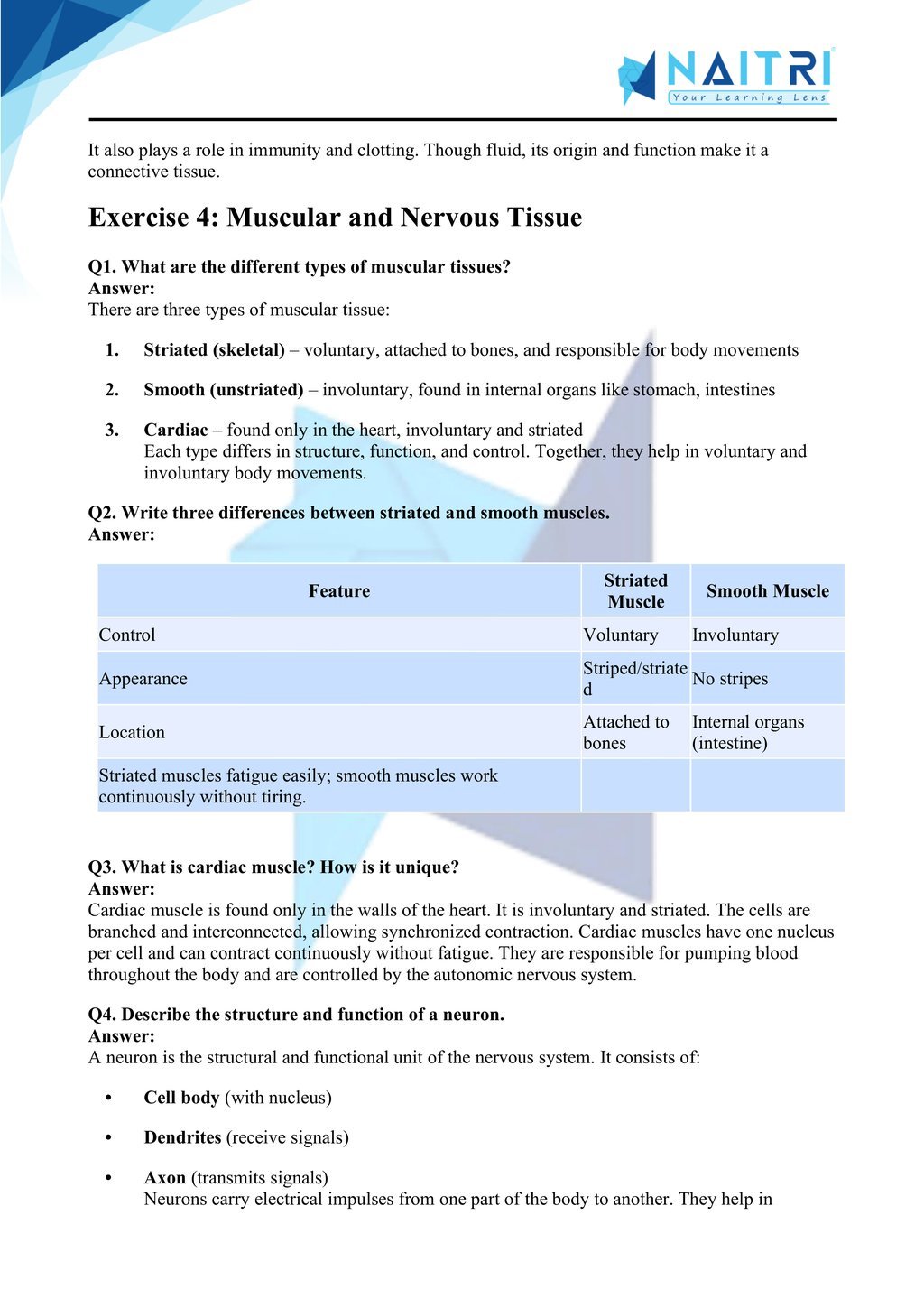 ncert solutions for class 9 science chapter 6 - tissues part 4