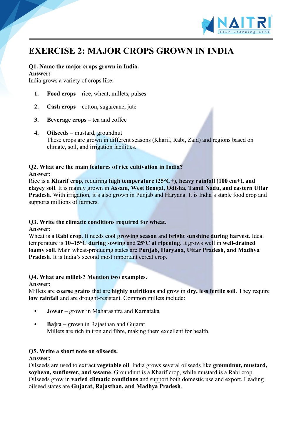 Mp Board solutions for class 10 geography chapter 4 - agriculture part 2