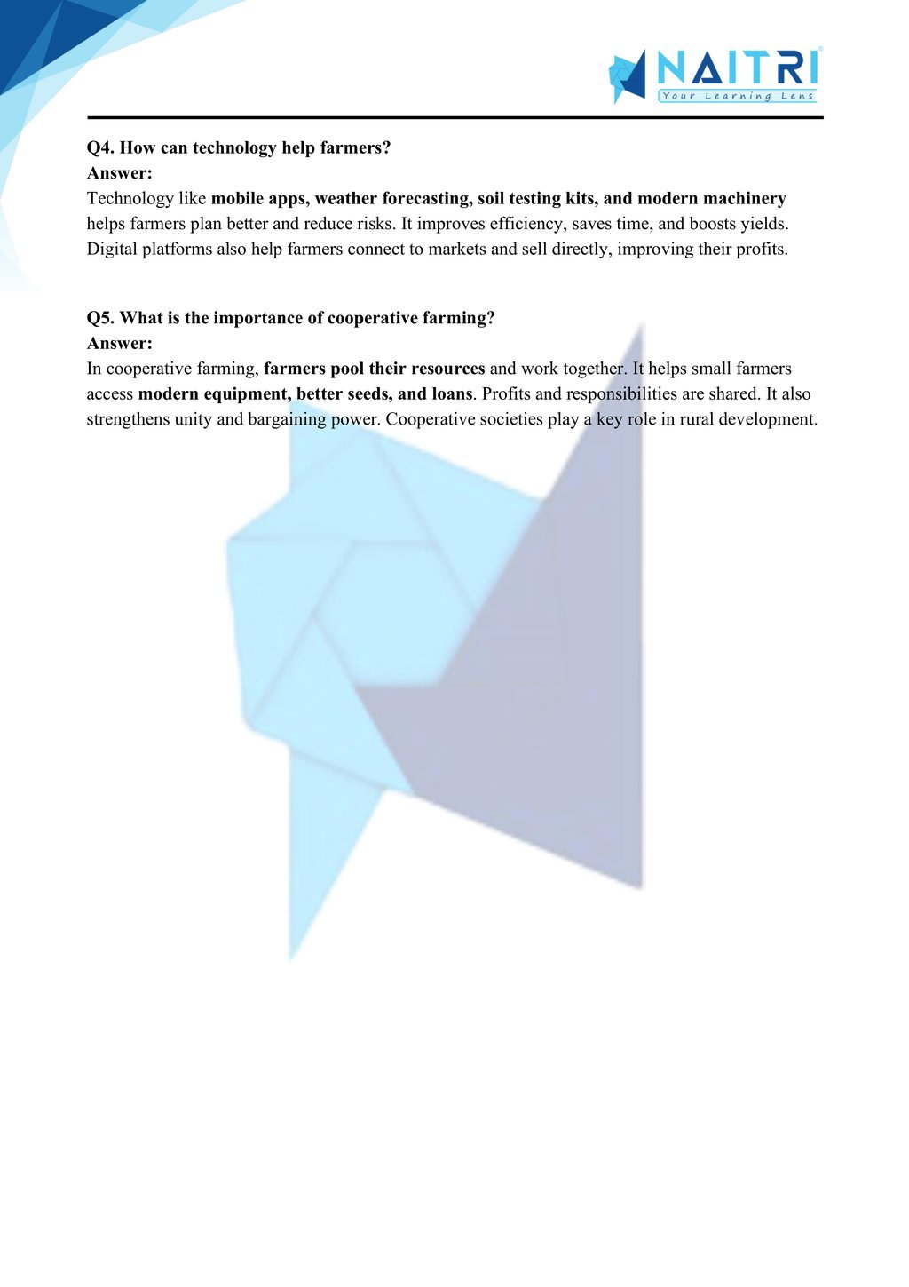 Mp Board solutions for class 10 geography chapter 4 - agriculture part 6