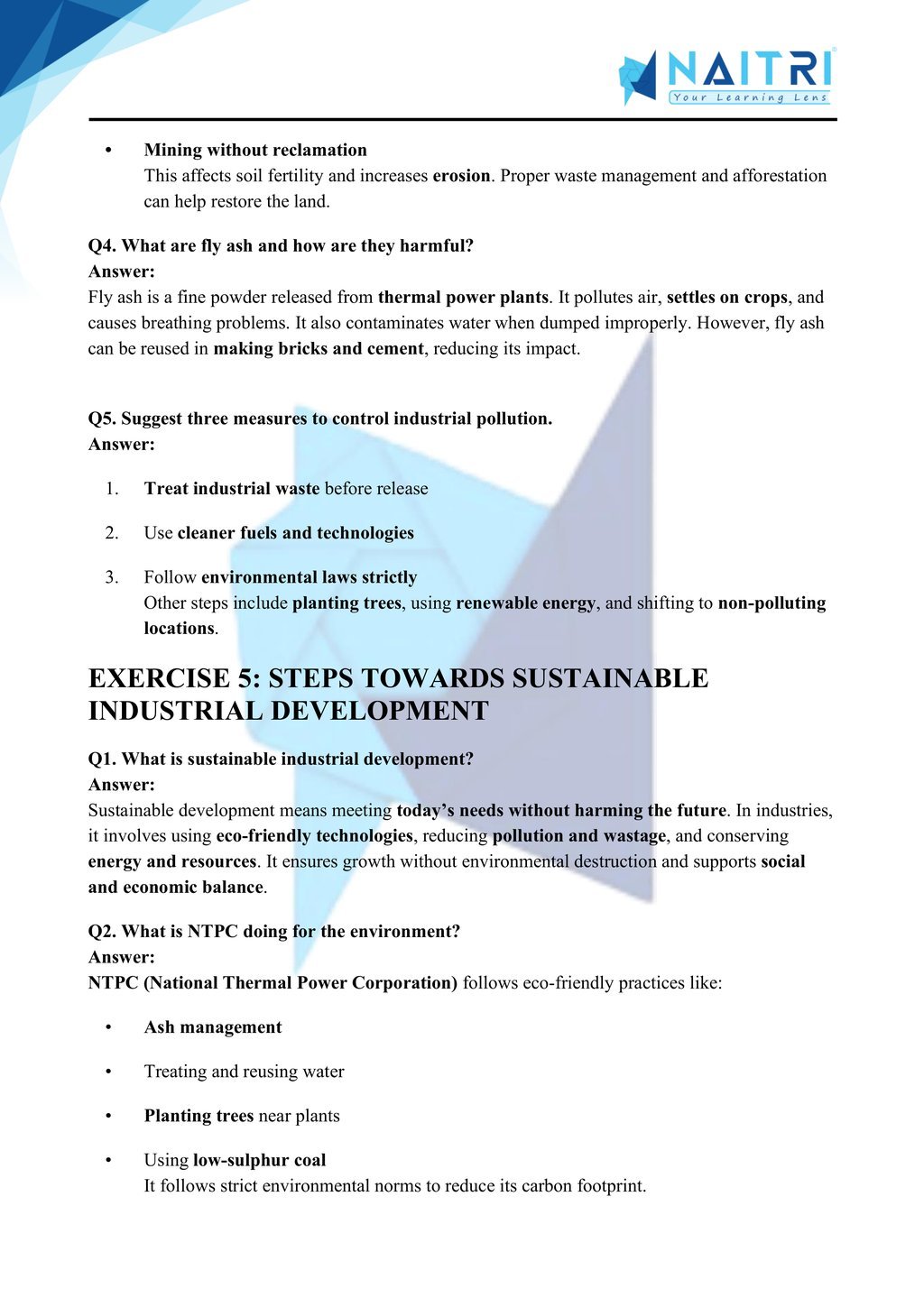 Mp Board solutions for class 10 geography chapter 6 - manufacturing industries part 5