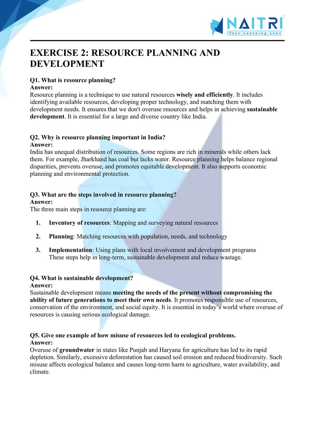 Mp Board solutions for class 10 geography chapter 1 - resources and development part 2