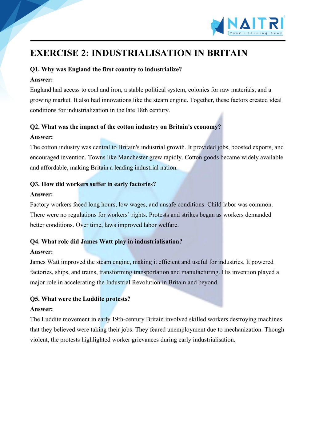 Mp Board solutions for class 10 history chapter 4 - the age of industrialisation part 2