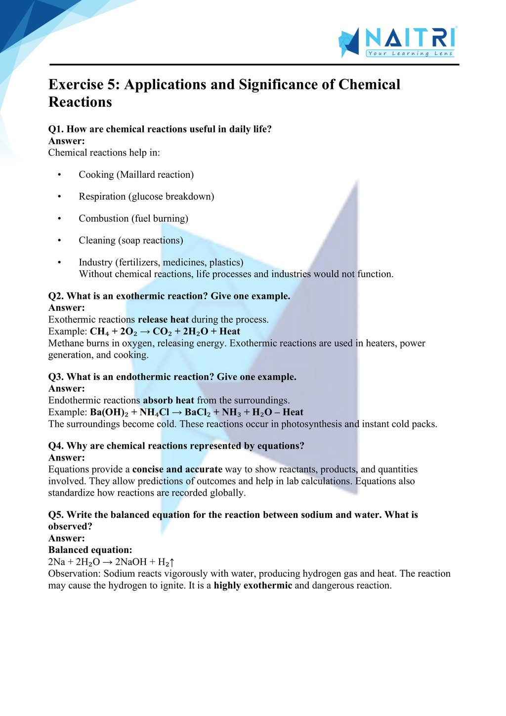 Mp Board solutions for class 10 science chapter 1 - chemical reactions and equations part 5