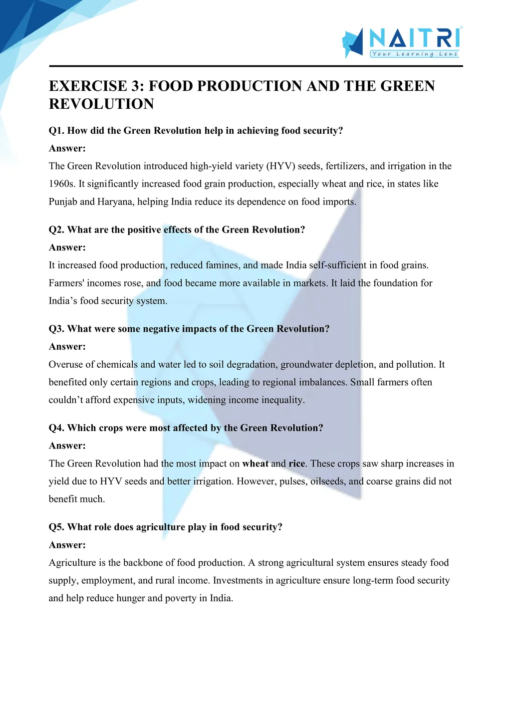 Mp Board solutions for class 9 economics chapter 4 - food security in india part 3