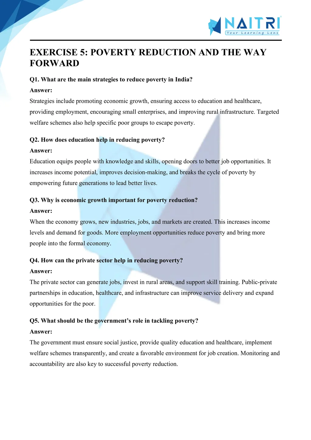 Mp Board solutions for class 9 economics chapter 3 -poverty as a challenge part 5