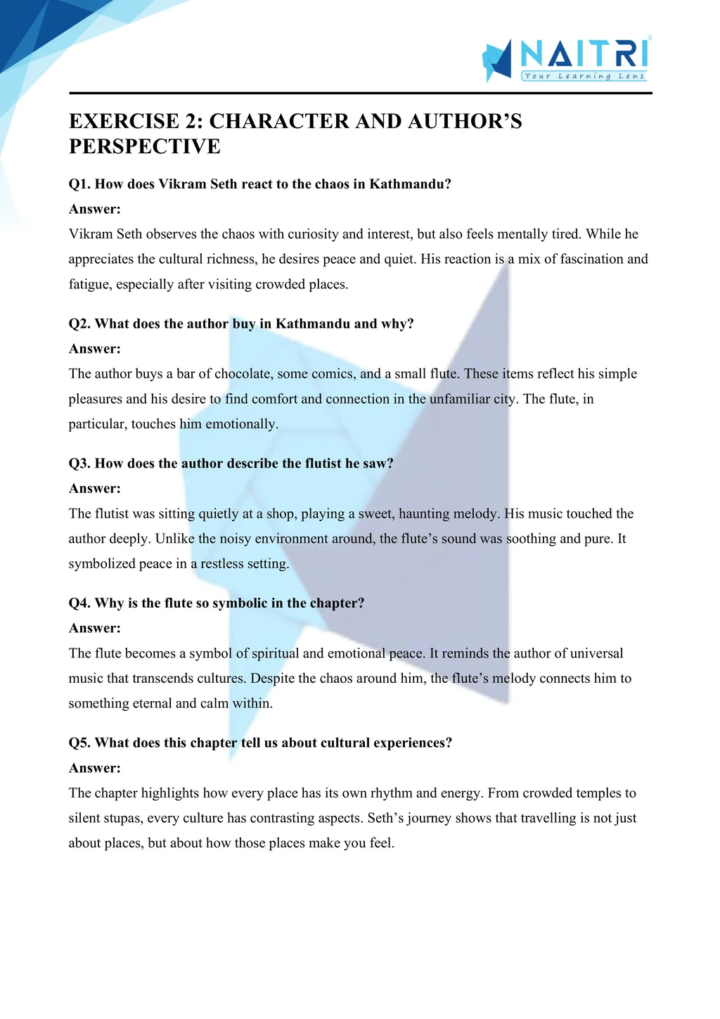 Mp Board solutions for class 9 english beehive chapter 8 - kathmandu part 2