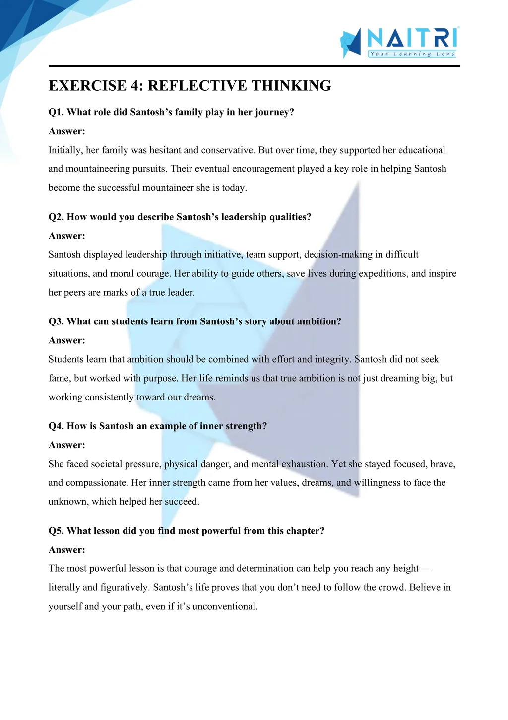 Mp Board solutions for class 9 english beehive chapter 7 - reach for the top part 4