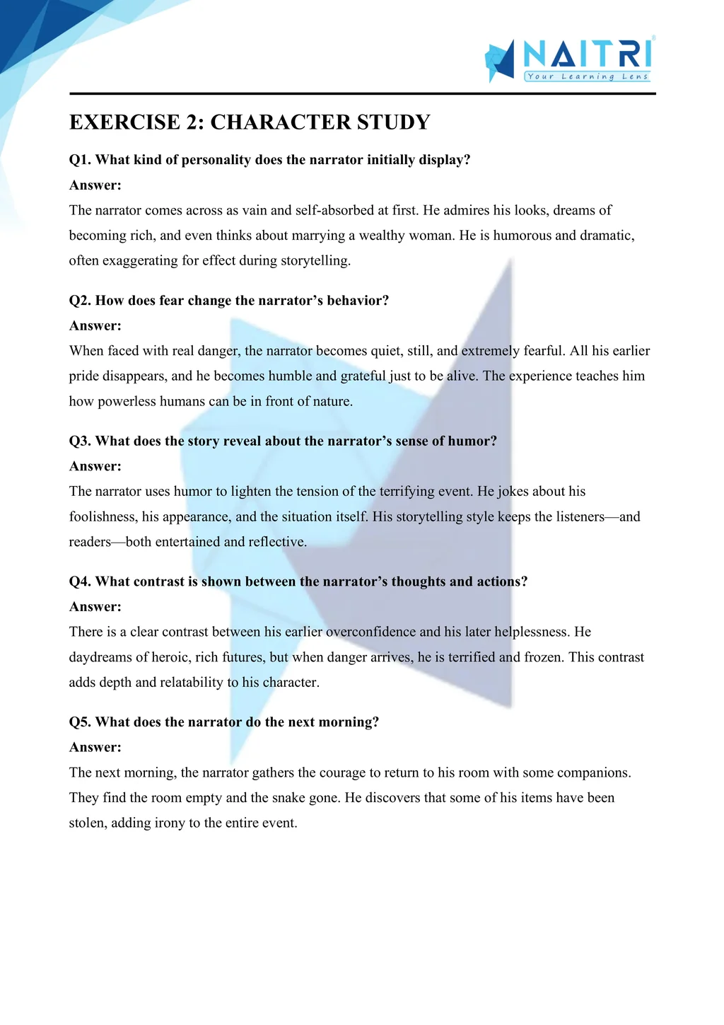 Mp Board solutions for class 9 english beehive chapter 5 - the snake and the mirror part 2