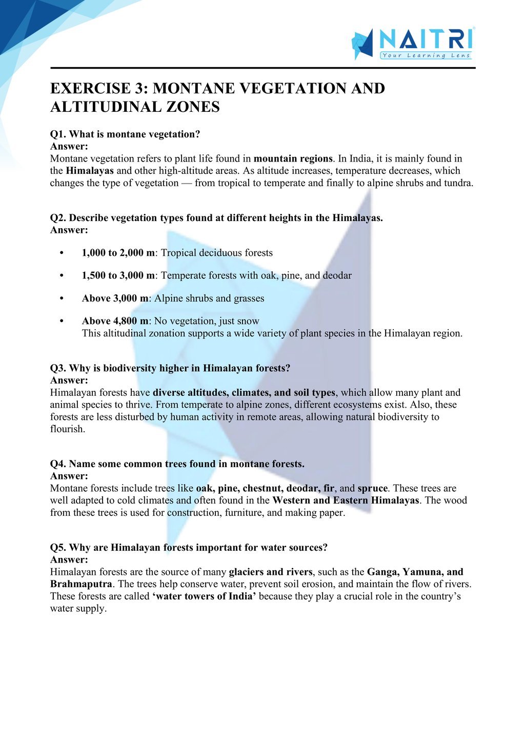Mp Board solutions for class 9 geography chapter 5 - natural vegetation and wildlife part 3