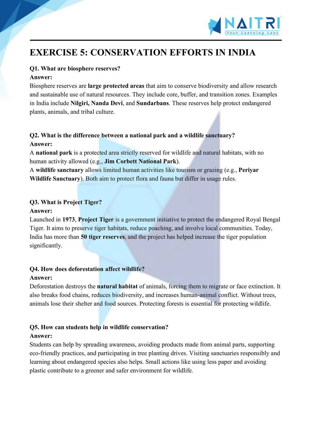 Mp Board solutions for class 9 geography chapter 5 - natural vegetation and wildlife part 5