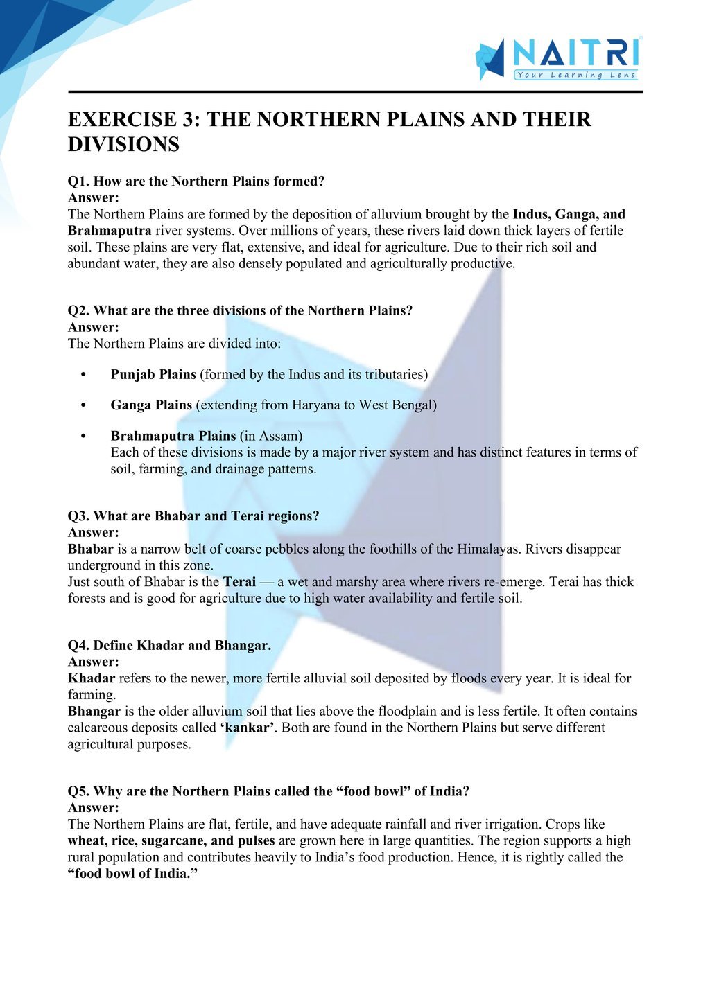 Mp Board solutions for class 9 geography chapter 2 - physical features of india part 3