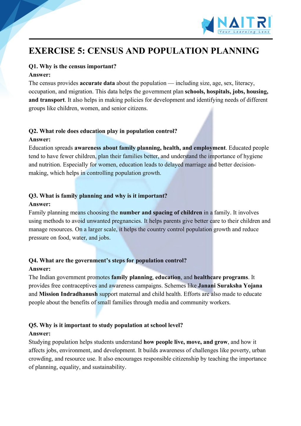Mp Board solutions for class 9 geography chapter 6 - population part 5