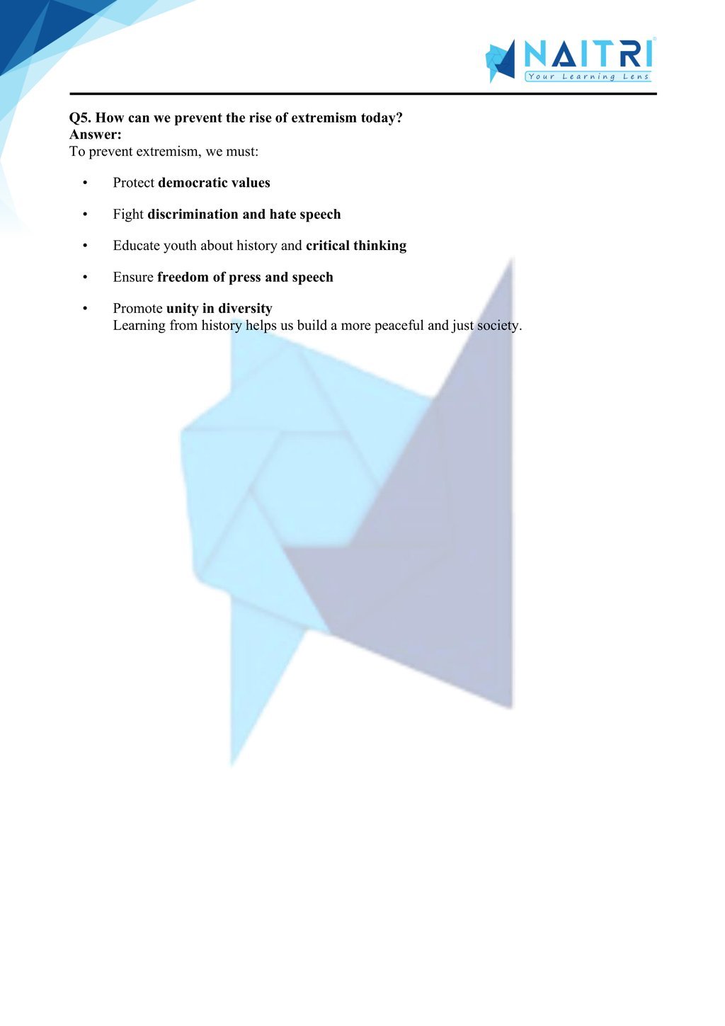 Mp Board solutions for class 9 history chapter 3 - nazism and the rise of hitler part 6