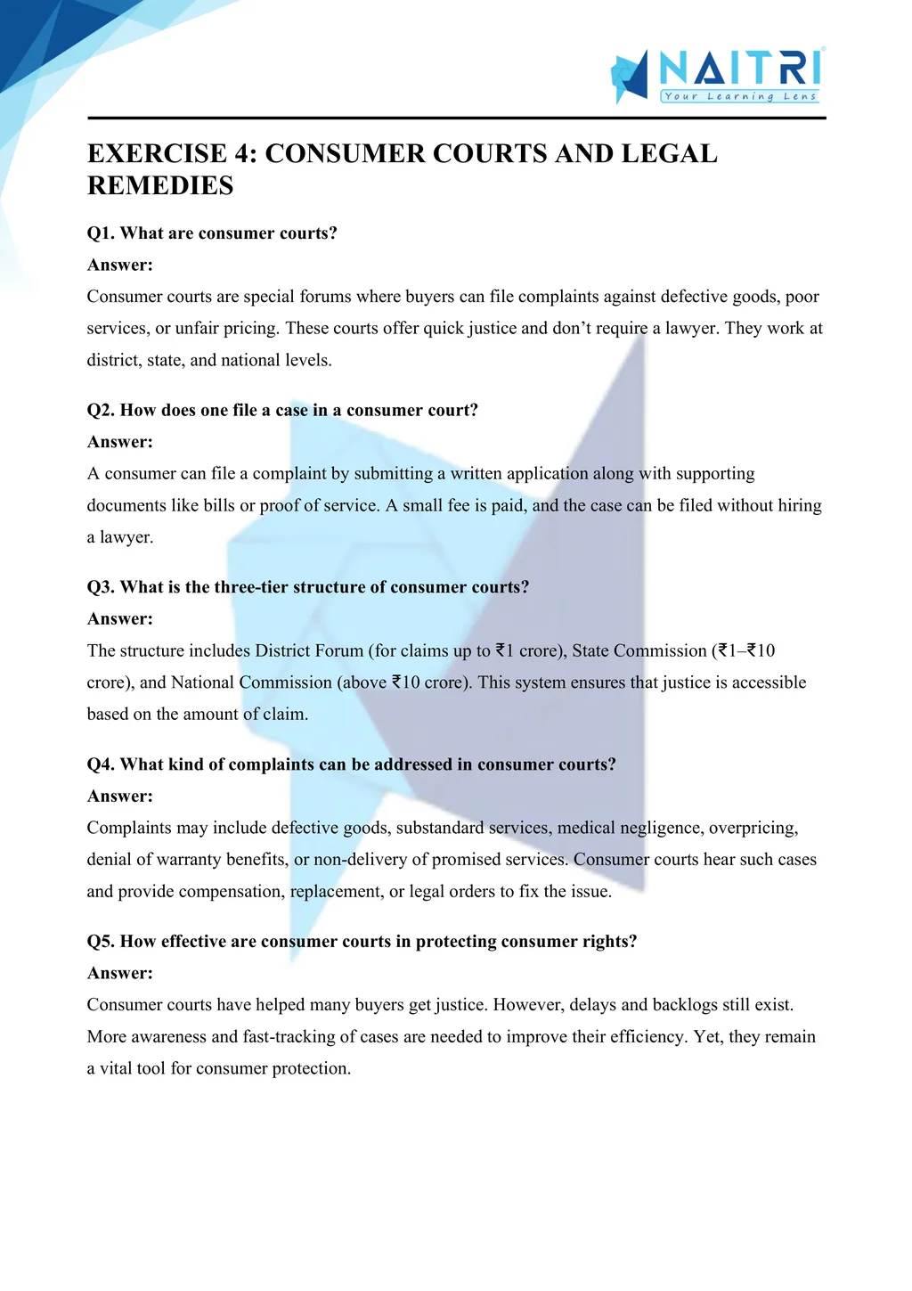 ncert solutions for class 10 economics chapter 5 - consumer rights part 4