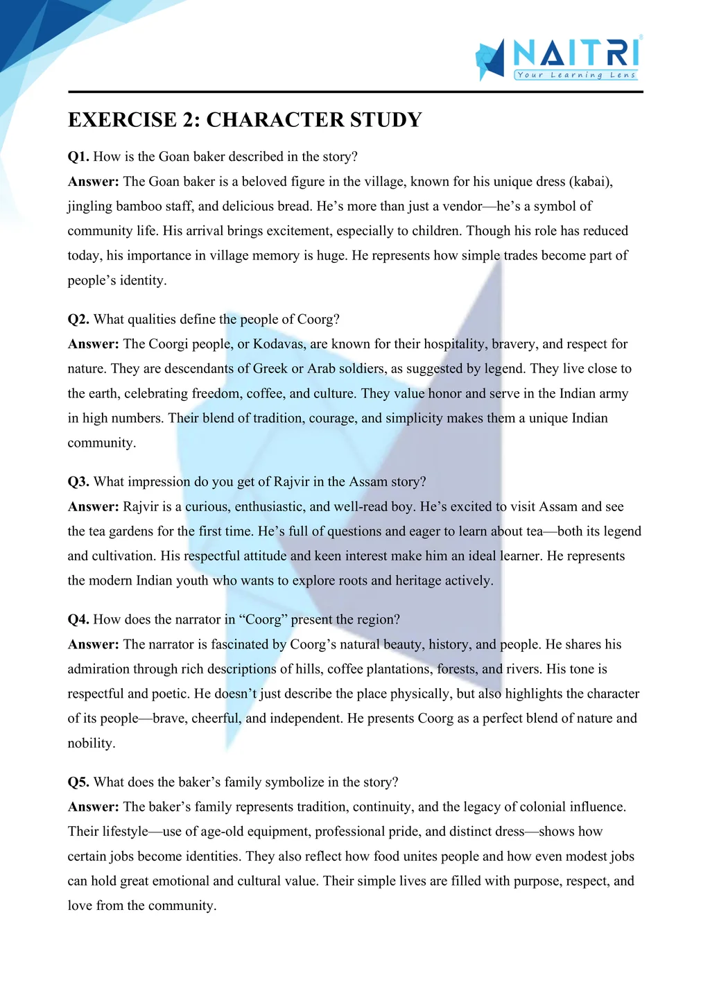 ncert solutions for class 10 english first flight chapter 5 - glimpses of india part 2