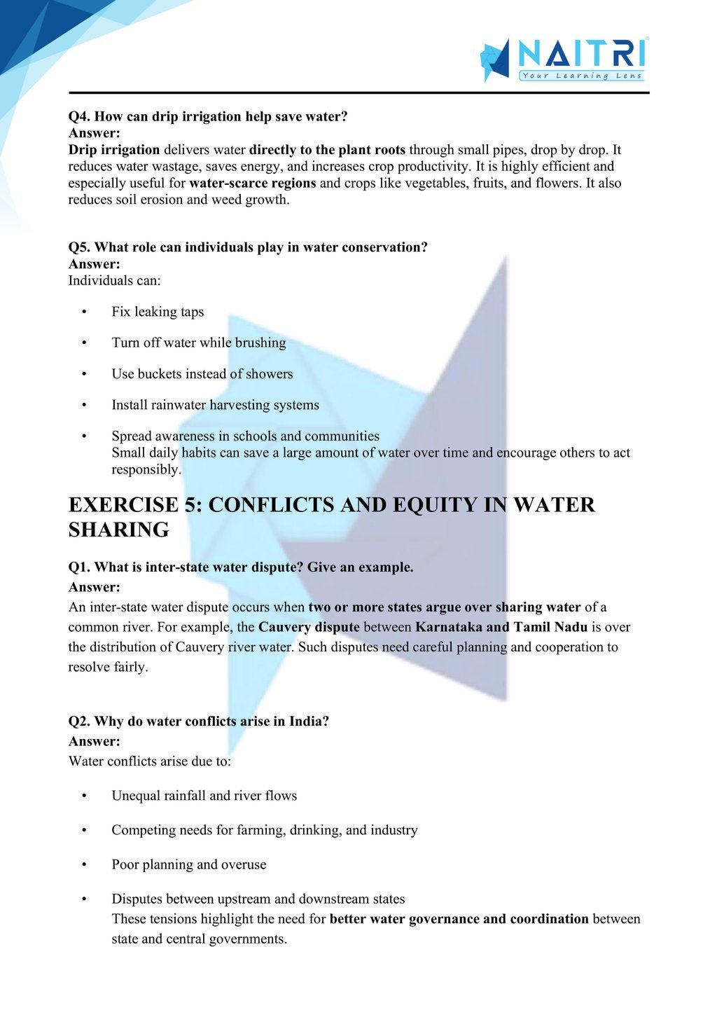 ncert solutions for class 10 geography chapter 3 - water resources part 6
