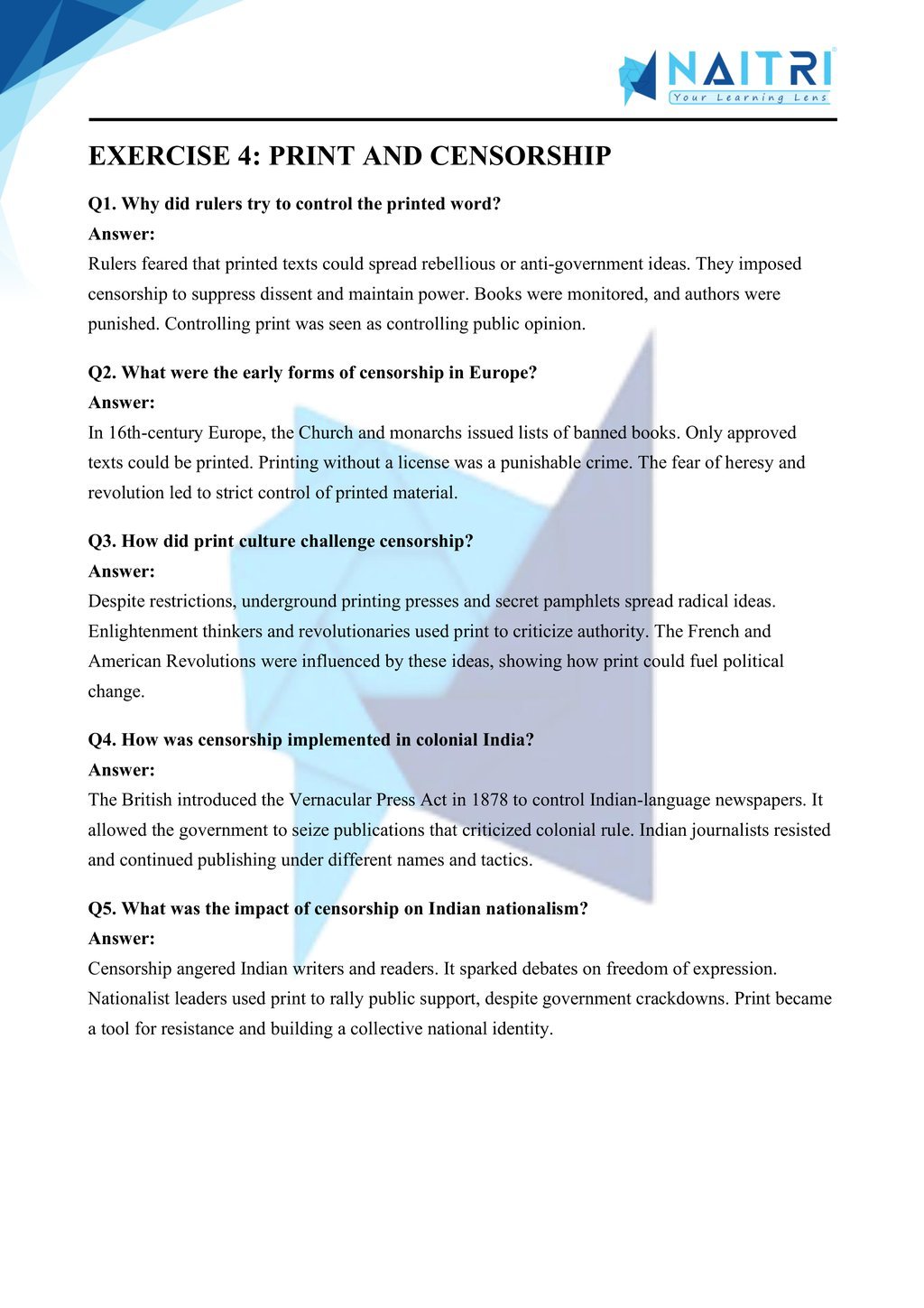 ncert solutions for class 10 history chapter 5 - print culture and the modern world part 4