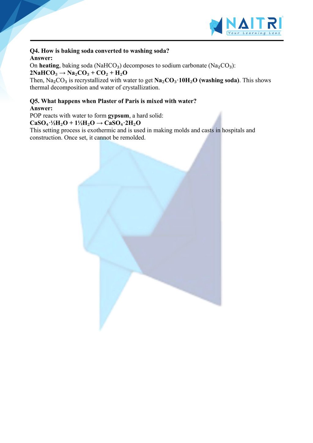 Ncert solutions for class 10 science chapter 2 - Acids, Bases and salts part 6
