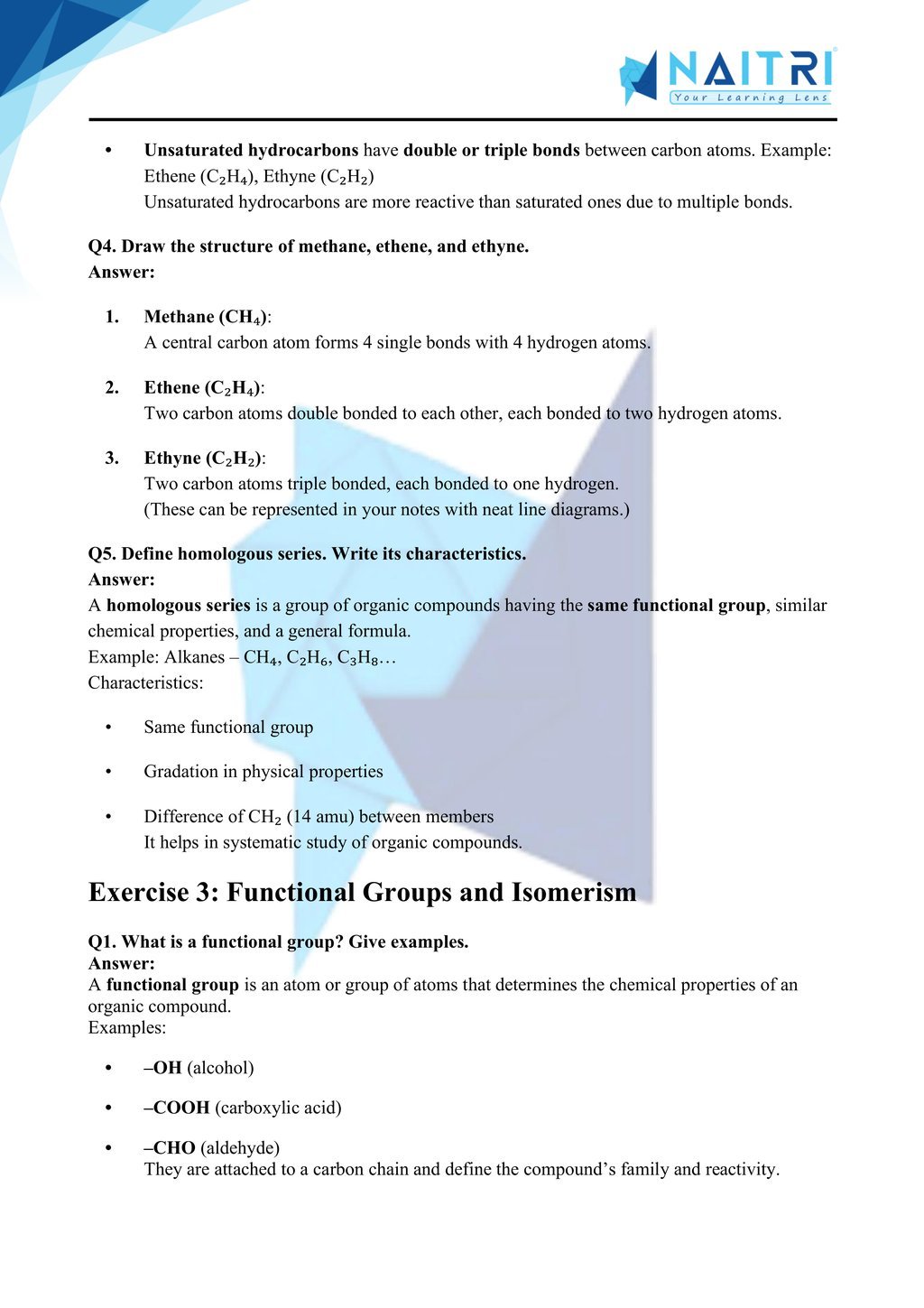 Ncert solutions for class 10 science chapter 4 - carbon and its compounds part 3