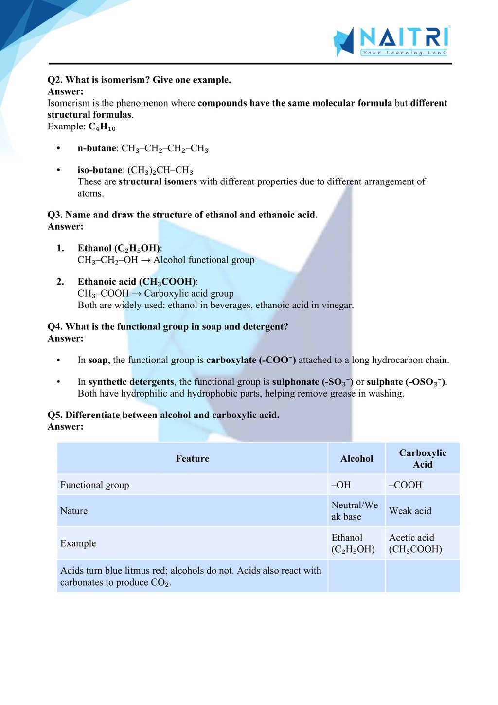 Ncert solutions for class 10 science chapter 4 - carbon and its compounds part 4