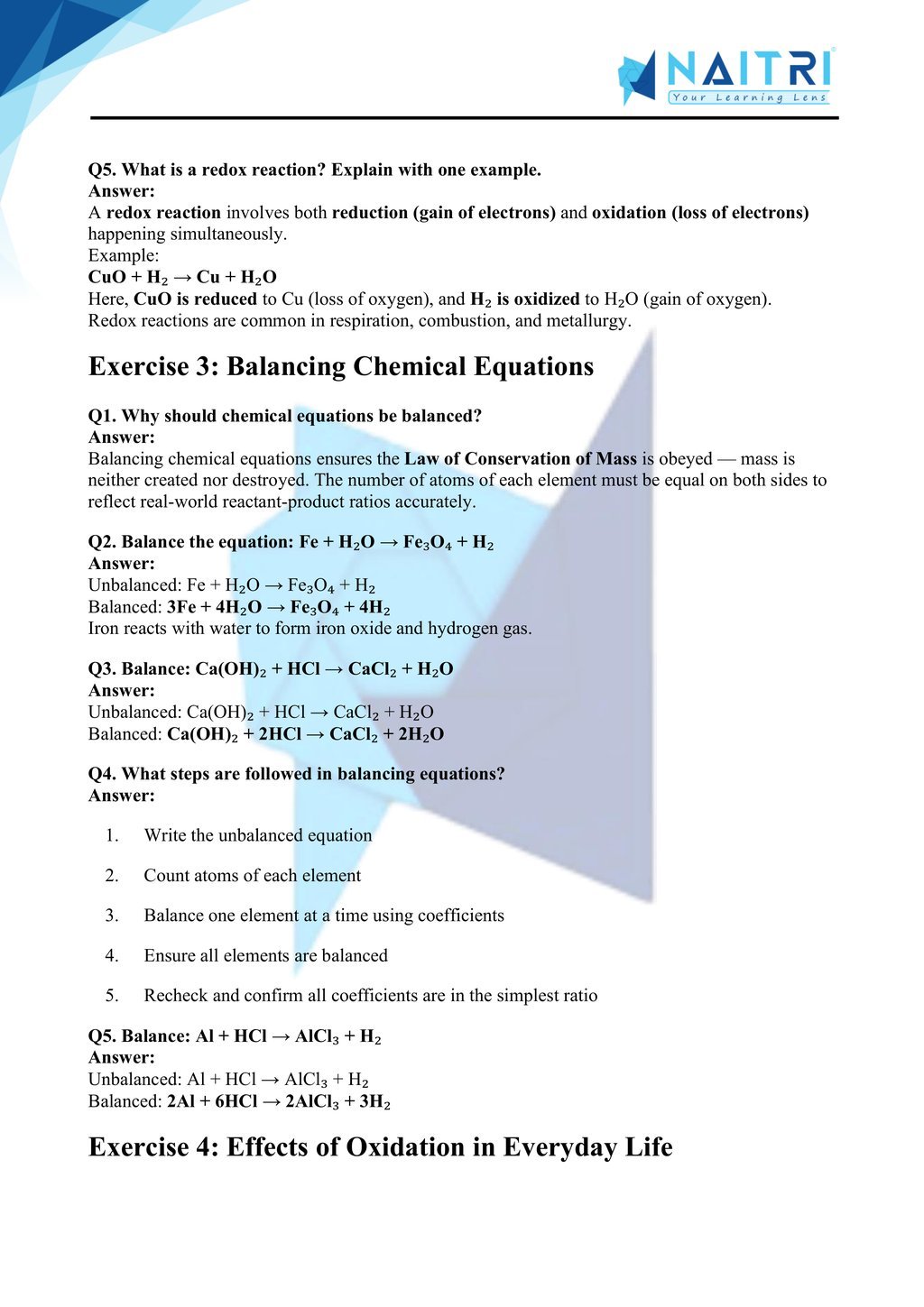 Ncert solutions for class 10 science chapter 1 - chemical reactions and equations part 3