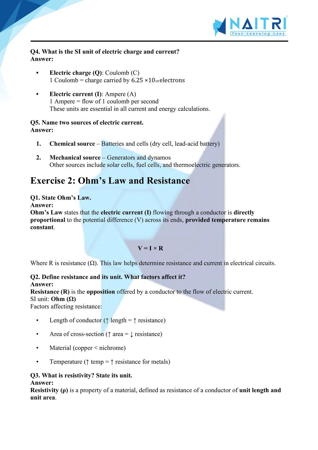 Ncert solutions for class 10 science chapter 11 - electricity part 2