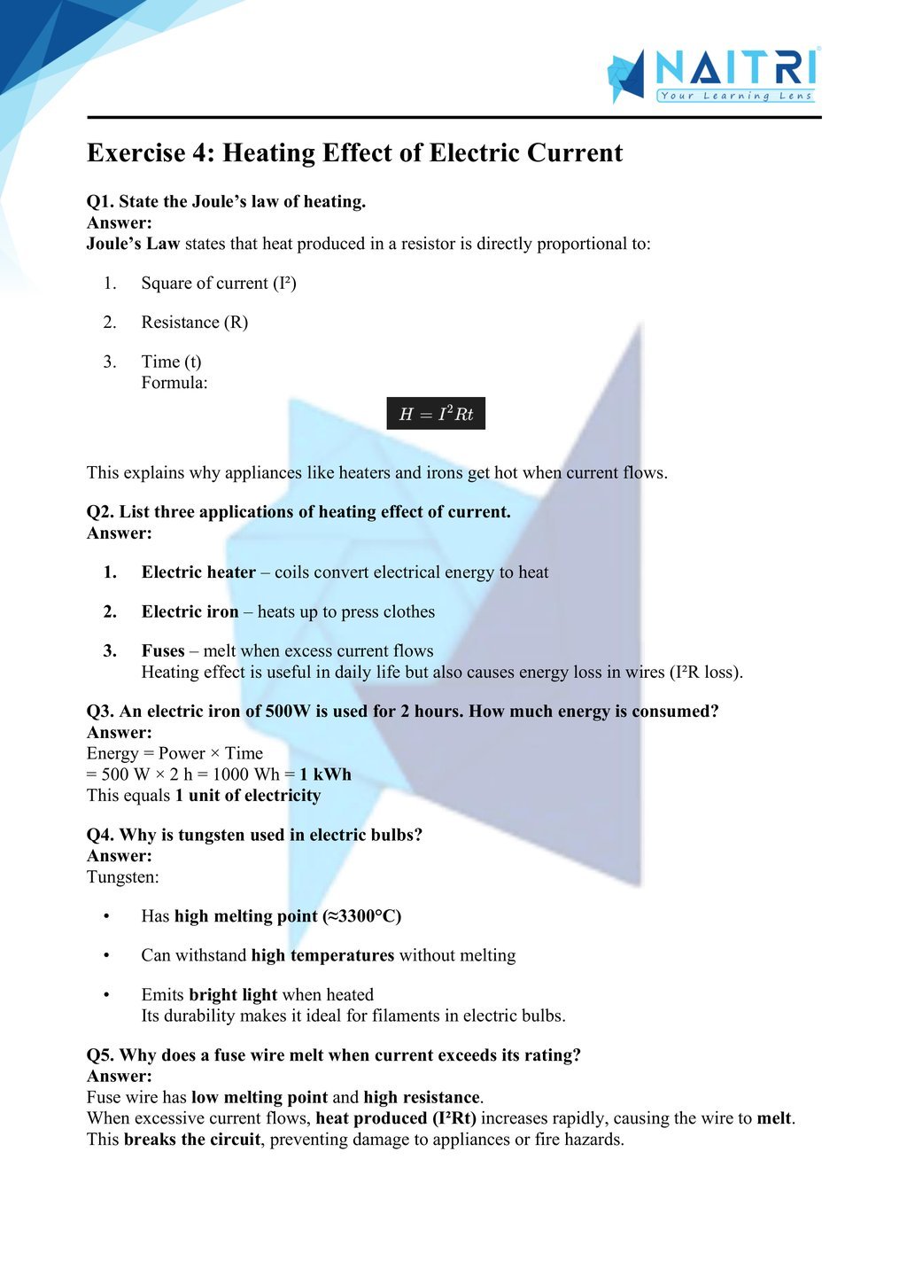 Ncert solutions for class 10 science chapter 11 - electricity part 5