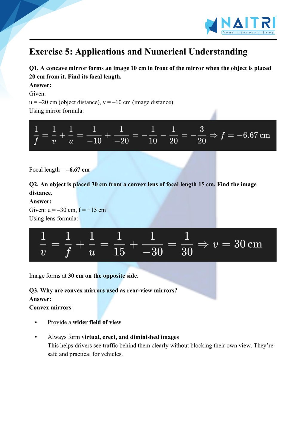 Ncert solutions for class 10 science chapter 9 - light reflection and refraction part 7