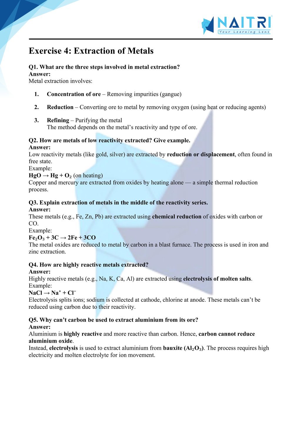 Ncert solutions for class 10 science chapter 3 - metals and non-metals part 4