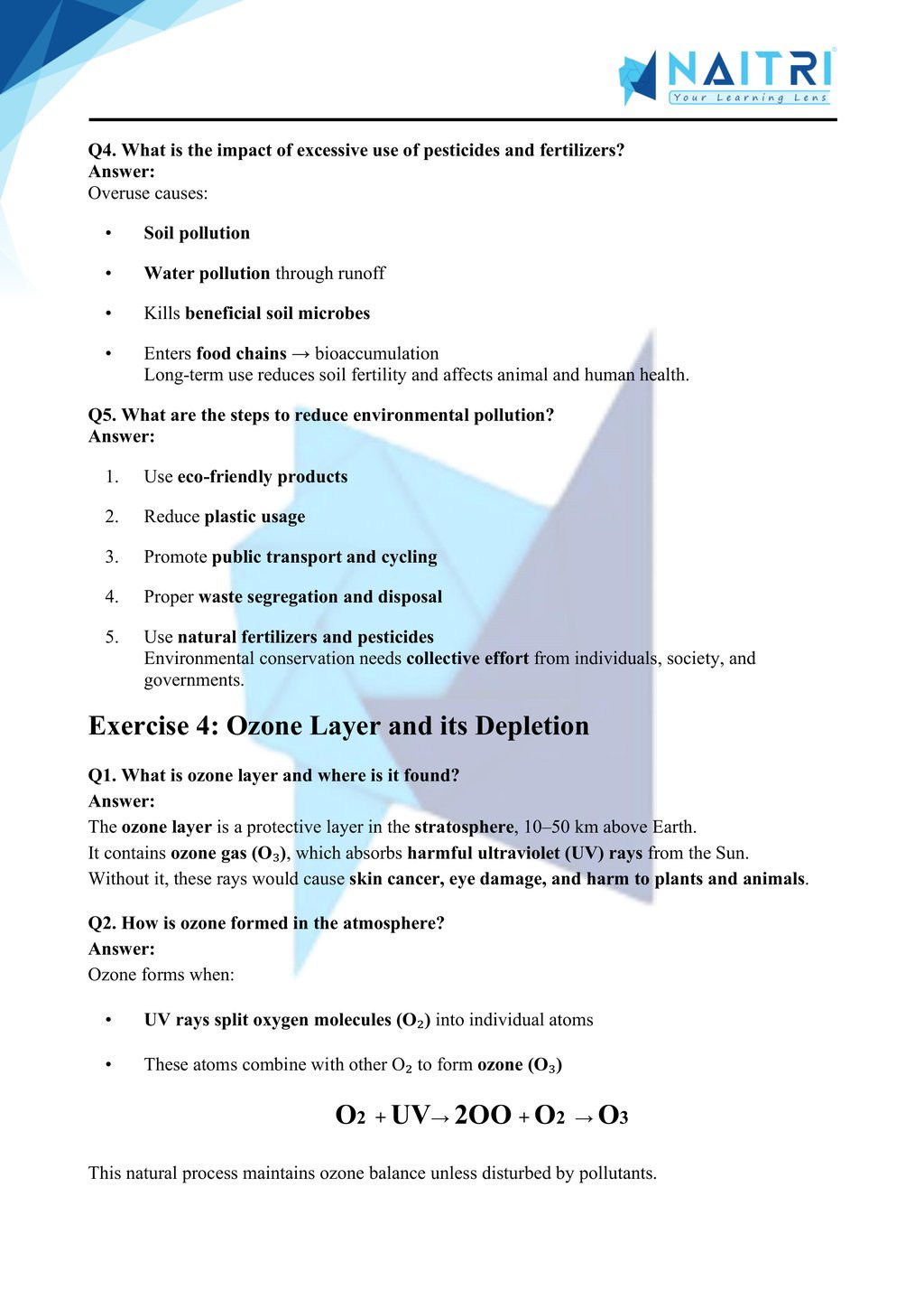 Ncert solutions for class 10 science chapter 13 - our environment part 4