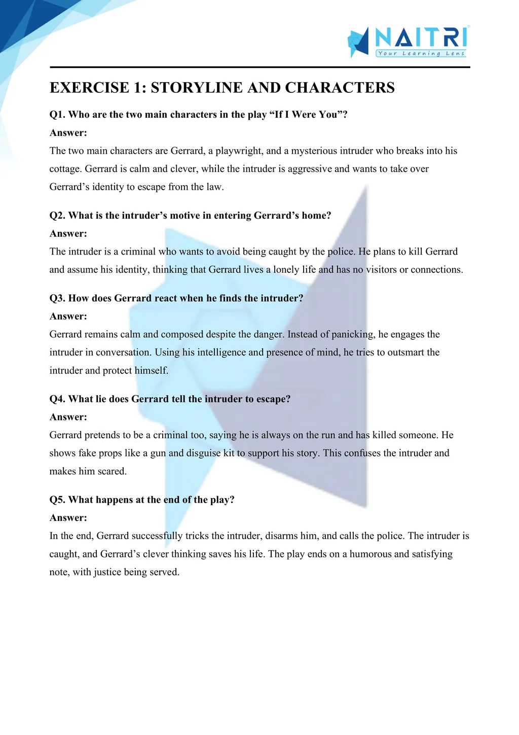 ncert solutions for class 9 english beehive chapter 9 - if i were you part 1