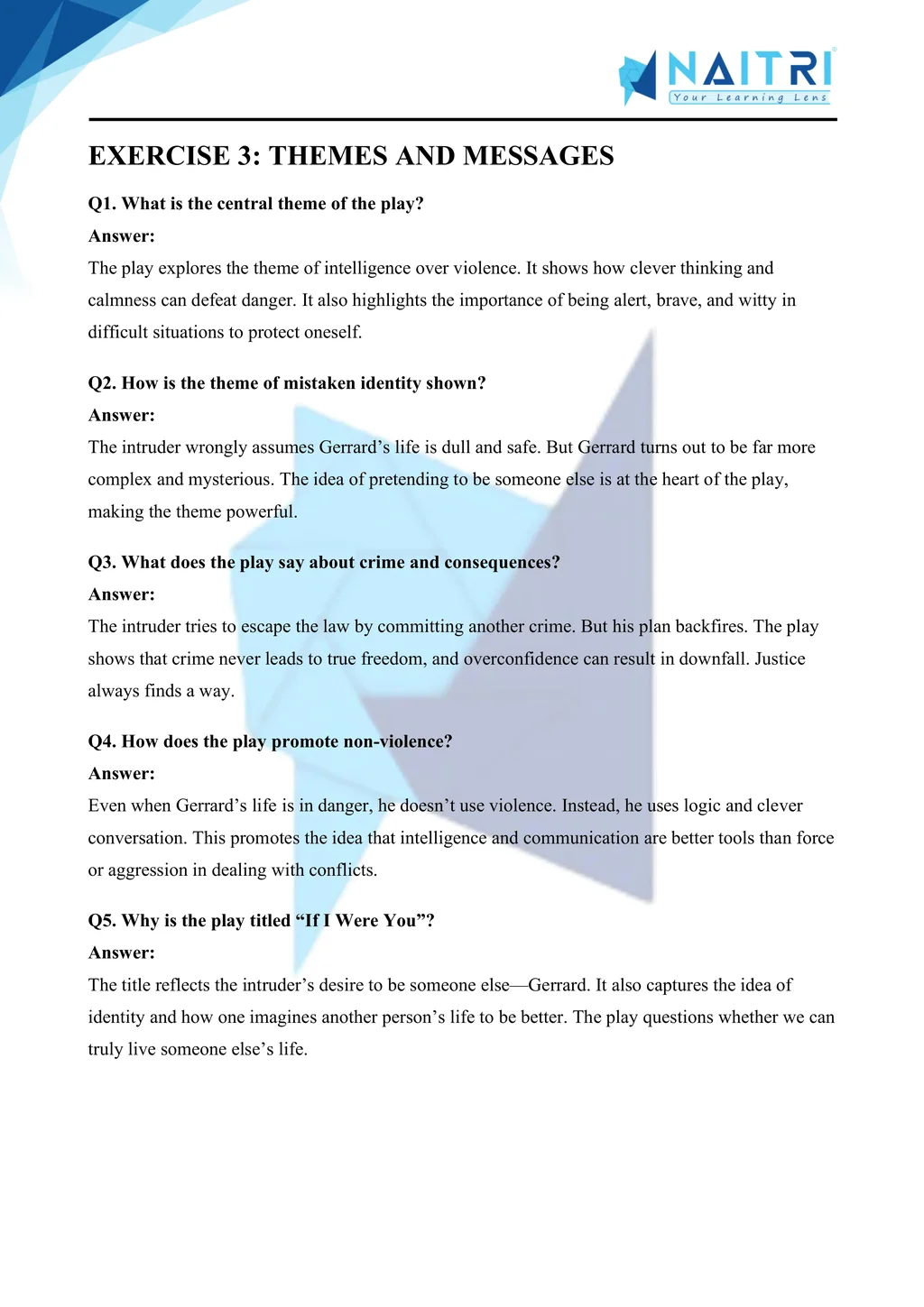 ncert solutions for class 9 english beehive chapter 9 - if i were you part 3