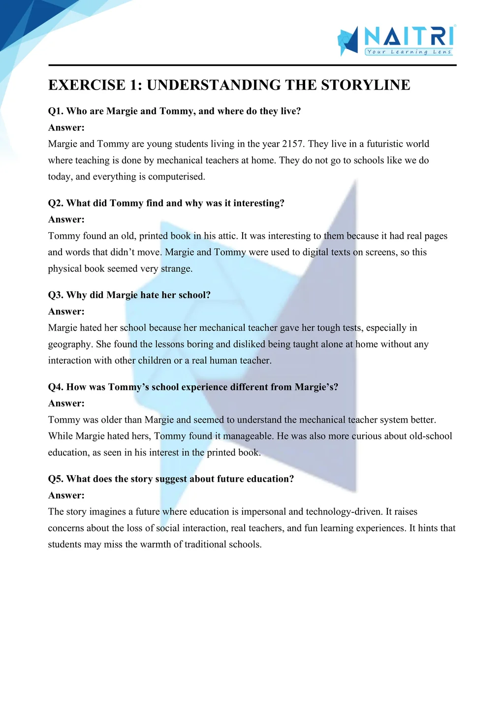 ncert solutions for class 9 english beehive chapter 1 - the fun they had part 1