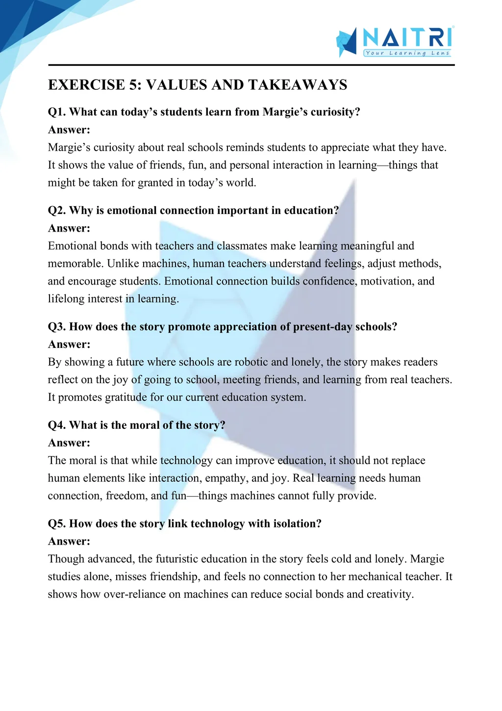 ncert solutions for class 9 english beehive chapter 1 - the fun they had part 5