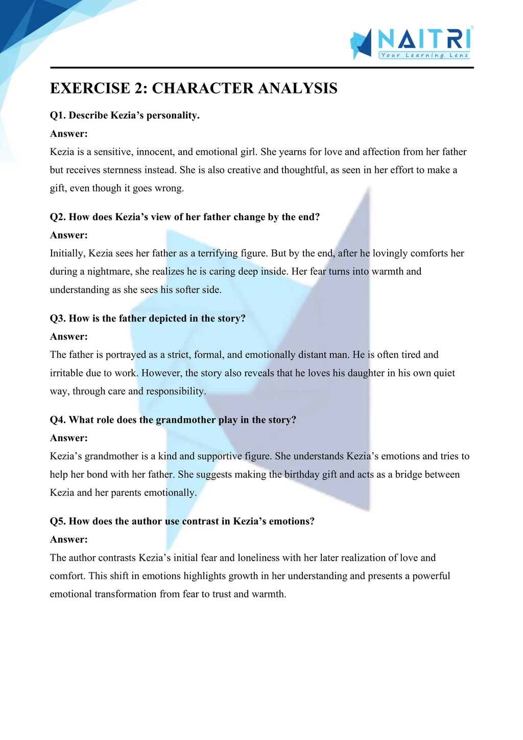ncert solutions for class 9 english beehive chapter 3 - the little girl part 2